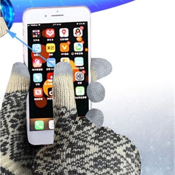 Winter Knit Scarf Beanie and Gloves set main image 4